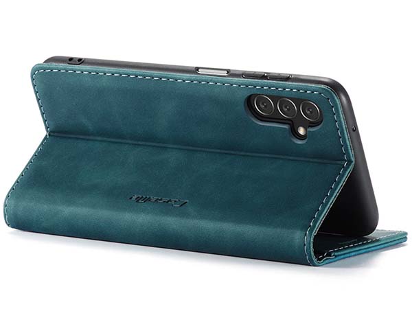 CaseMe Slim Synthetic Leather Wallet Case with Stand for Samsung Galaxy A14 - Teal