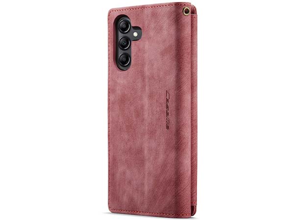 CaseMe Synthetic Leather Wallet Case with Zipper Pocket for Samsung Galaxy A14 - Blush