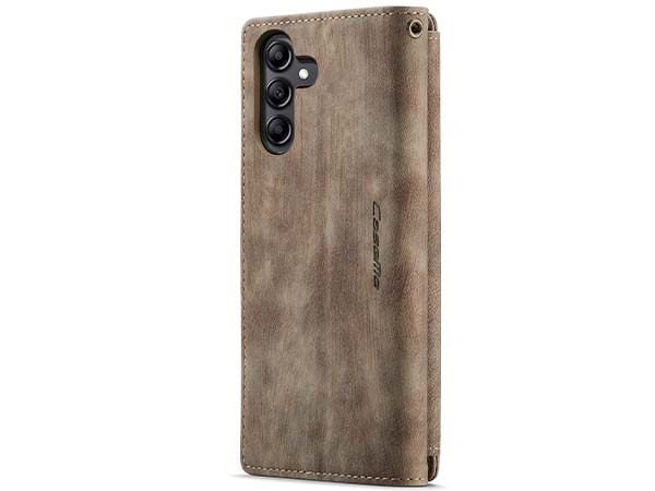 CaseMe Synthetic Leather Wallet Case with Zipper Pocket for Samsung Galaxy A14 - Desert Taupe
