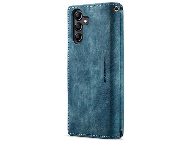 CaseMe Synthetic Leather Wallet Case with Zipper Pocket for Samsung Galaxy A14 - Teal