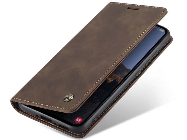 CaseMe Slim Synthetic Leather Wallet Case with Stand for Samsung Galaxy A54 - Chocolate Leather Wallet Case