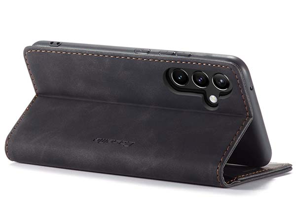 CaseMe Slim Synthetic Leather Wallet Case with Stand for Samsung Galaxy A54 - Charcoal
