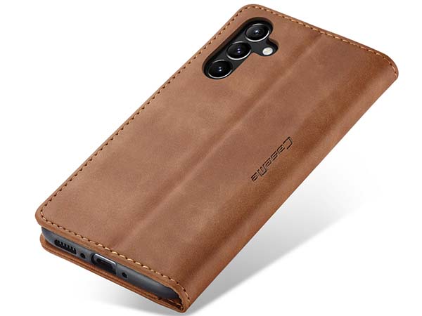 CaseMe Slim Synthetic Leather Wallet Case with Stand for Samsung Galaxy A54 - Tan