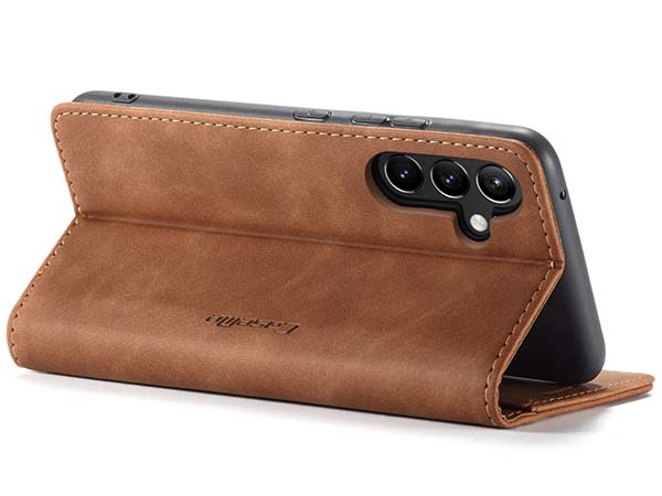 CaseMe Slim Synthetic Leather Wallet Case with Stand for Samsung Galaxy A54 - Tan