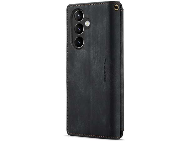 CaseMe Synthetic Leather Wallet Case with Zipper Pocket for Samsung Galaxy A54 - Charcoal