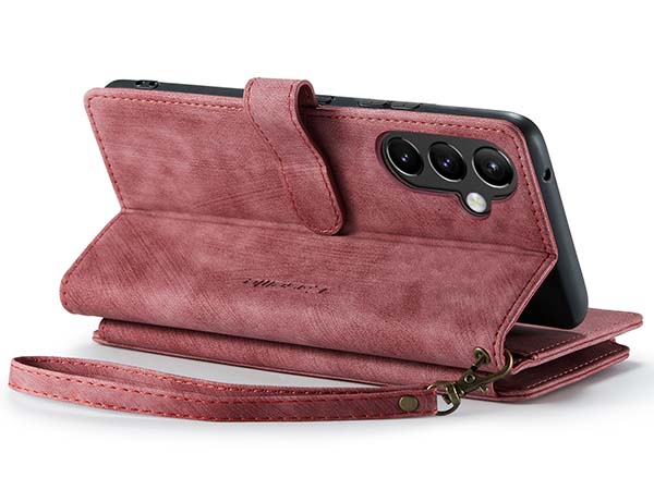 CaseMe Synthetic Leather Wallet Case with Zipper Pocket for Samsung Galaxy A54 - Blush Leather Wallet Case