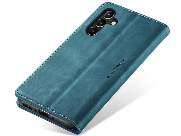 CaseMe Slim Synthetic Leather Wallet Case with Stand for Samsung Galaxy A34 - Teal