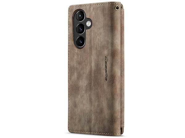 CaseMe Synthetic Leather Wallet Case with Zipper Pocket for Samsung Galaxy A34 - Desert Taupe