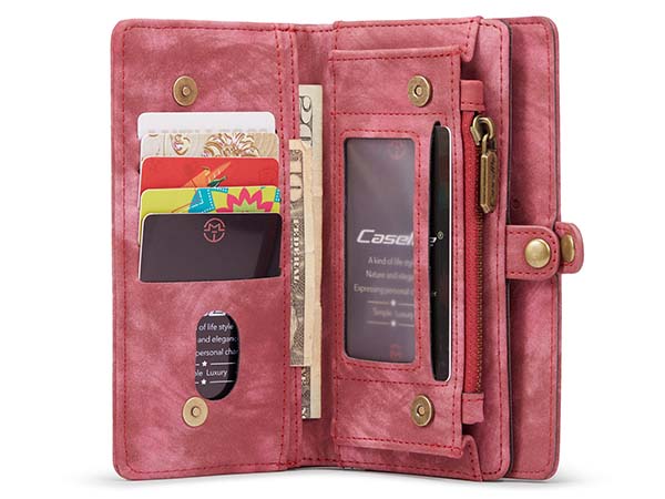 CaseMe 2-in-1 Synthetic Leather Wallet Case for iPhone 14 - Pink/Blush