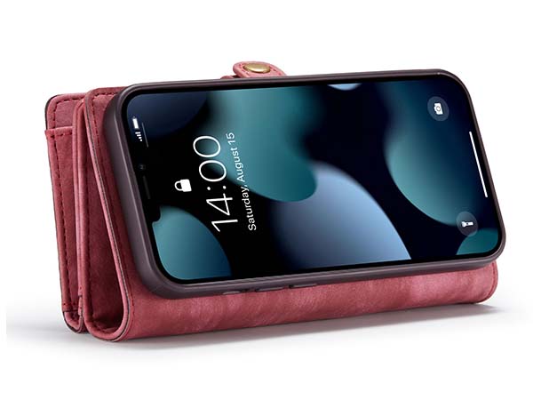 CaseMe 2-in-1 Synthetic Leather Wallet Case for iPhone 14 - Pink/Blush
