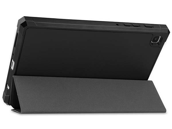 Premium Slim Synthetic Leather Flip Case with Stand for Samsung Galaxy Tab A7 Lite 8.7 - Black Leather Flip Case