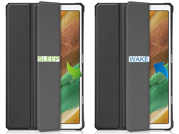 Premium Slim Synthetic Leather Flip Case with Stand for Samsung Galaxy Tab A7 Lite 8.7 - Black