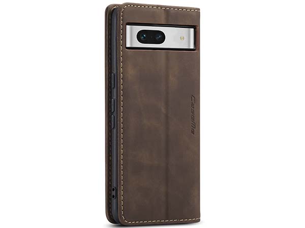 CaseMe Slim Synthetic Leather Wallet Case with Stand for Google Pixel 7a - Chocolate