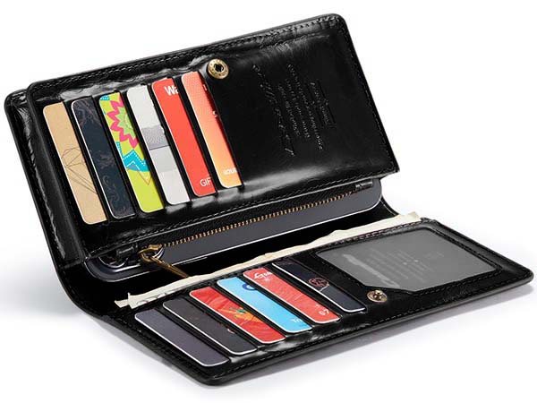 CaseMe Slim Wallet With Mobile Pouch - Black