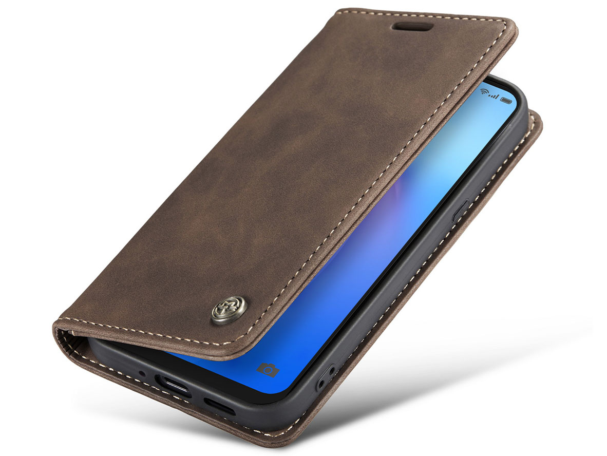 CaseMe Slim Synthetic Leather Wallet Case with Stand for OPPO Reno8 5G - Chocolate Leather Wallet Case