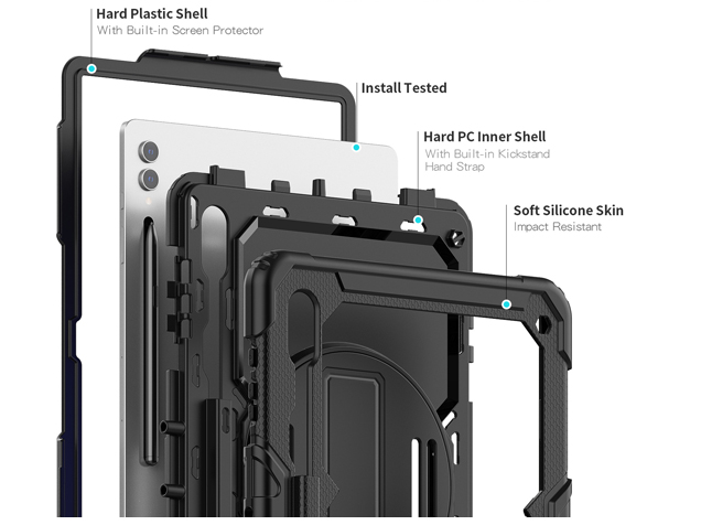 Rugged Impact Case for Samsung Galaxy Tab S9 Ultra - Classic Black