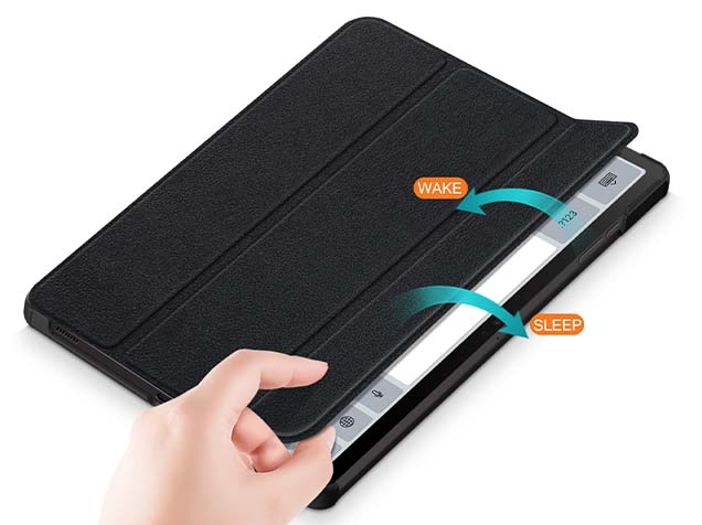Slim Synthetic Leather Flip Case with Stand for Samsung Galaxy Tab S9+ - Black