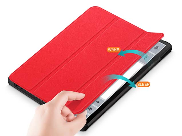 Slim Synthetic Leather Flip Case with Stand for Samsung Galaxy Tab S9+ - Red
