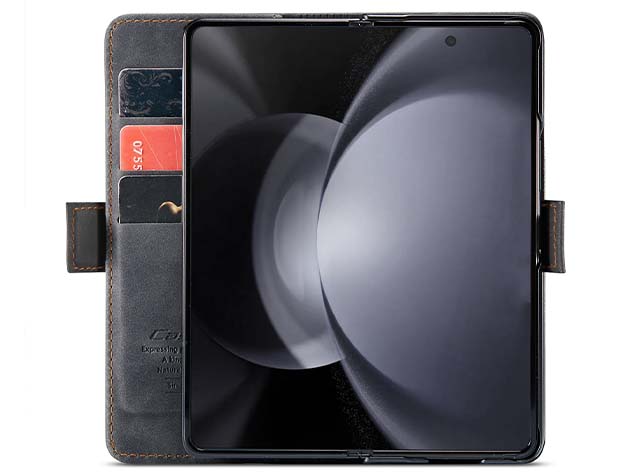 CaseMe Synthetic Leather Wallet Case with Stand for Galaxy Z Fold5 - Charcoal