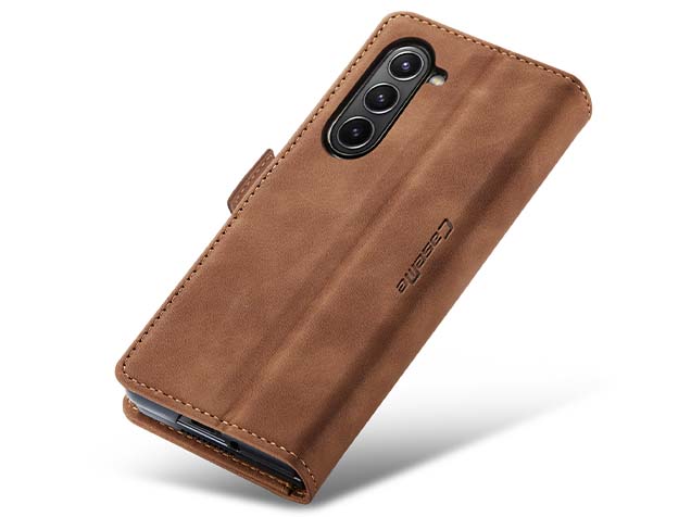 CaseMe Synthetic Leather Wallet Case with Stand for Galaxy Z Fold5 - Tan