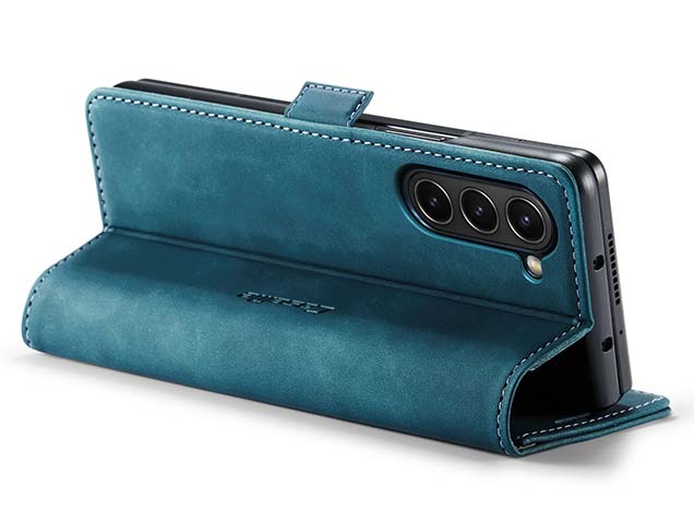 CaseMe Synthetic Leather Wallet Case with Stand for Galaxy Z Fold5 - Teal