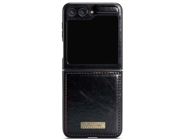 CaseMe Slim Synthetic Leather Case for Samsung Galaxy Z Flip5 - Black