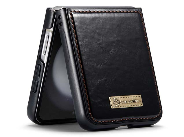 CaseMe Slim Synthetic Leather Case for Samsung Galaxy Z Flip5 - Black