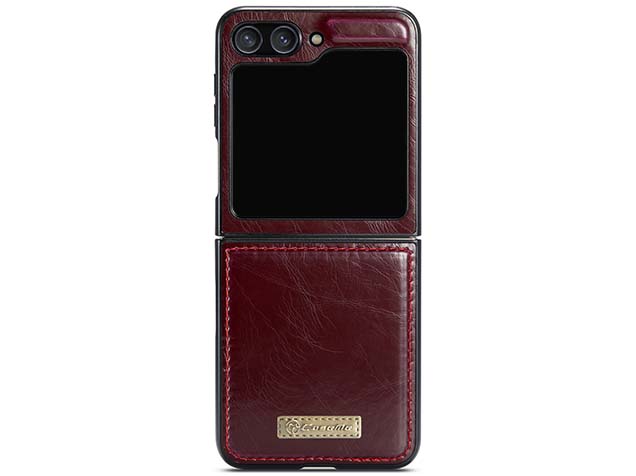 CaseMe Slim Synthetic Leather Case for Samsung Galaxy Z Flip5 - Burgundy