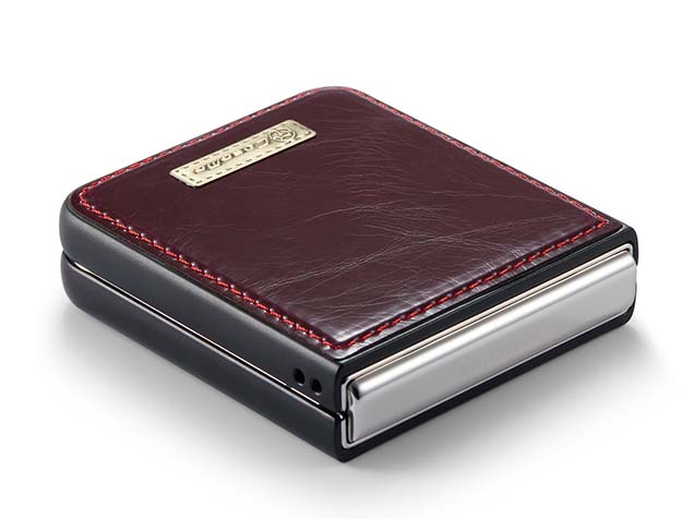 CaseMe Slim Synthetic Leather Case for Samsung Galaxy Z Flip5 - Burgundy