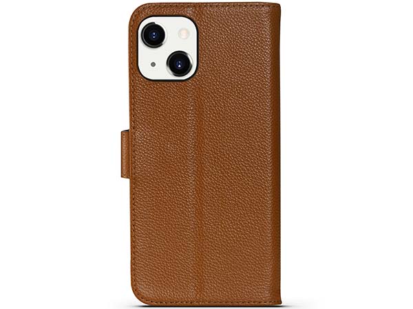 Premium Leather Wallet Case for Apple iPhone 15 - Caramel Leather Wallet Case