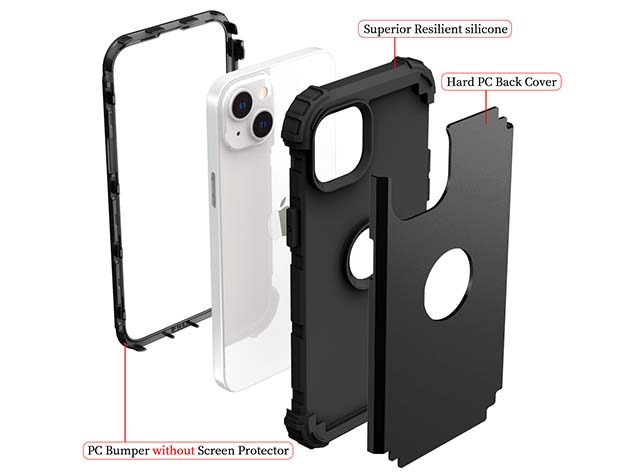 Defender Case for iPhone 15 Plus - Black