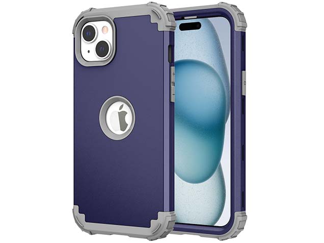Defender Case for iPhone 15 Plus - Navy Impact Case