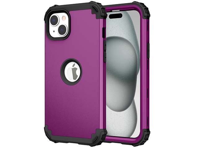 Defender Case for iPhone 15 Plus - Plum Impact Case