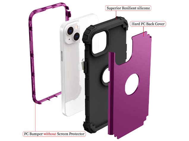 Defender Case for iPhone 15 Plus - Plum