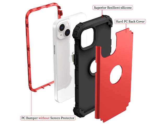 Defender Case for iPhone 15 Plus - Red