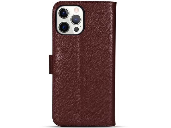 Premium Leather Wallet Case for Apple iPhone 15 Pro - Rosewood Leather Wallet Case