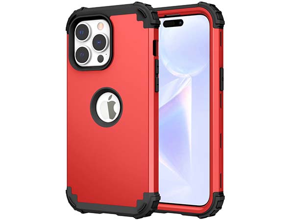 Defender Case for iPhone 15 Pro - Red Impact Case