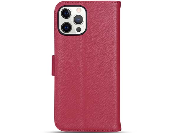 Premium Leather Wallet Case for Apple iPhone 15 Pro Max - Pink Leather Wallet Case