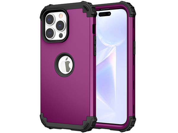 Defender Case for iPhone 15 Pro Max - Plum Impact Case