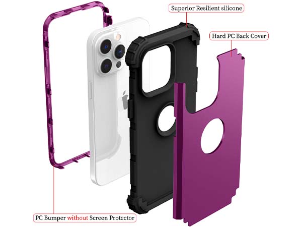 Defender Case for iPhone 15 Pro Max - Plum
