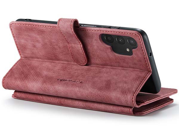 CaseMe Synthetic Leather Wallet Case with Zipper Pocket for Samsung Galaxy A13 5G - Blush Leather Wallet Case