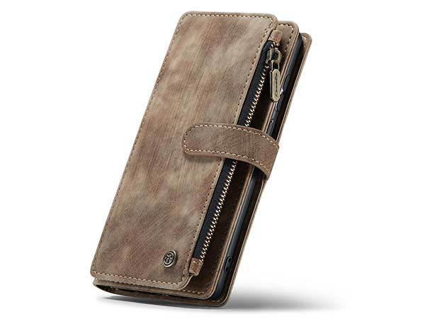 CaseMe Synthetic Leather Wallet Case with Zipper Pocket for Samsung Galaxy A13 5G - Desert Taupe