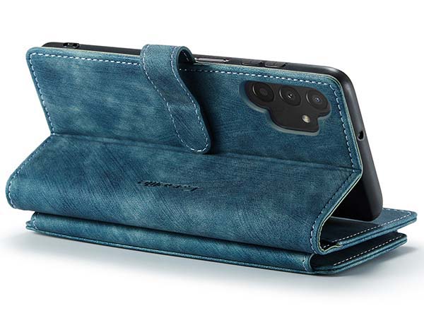 CaseMe Synthetic Leather Wallet Case with Zipper Pocket for Samsung Galaxy A13 5G - Teal Leather Wallet Case