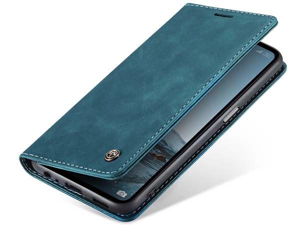 CaseMe Slim Synthetic Leather Wallet Case with Stand for OPPO A78 4G - Teal Leather Wallet Case