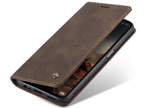 CaseMe Slim Synthetic Leather Wallet Case with Stand for OPPO A78 4G - Chocolate Leather Wallet Case
