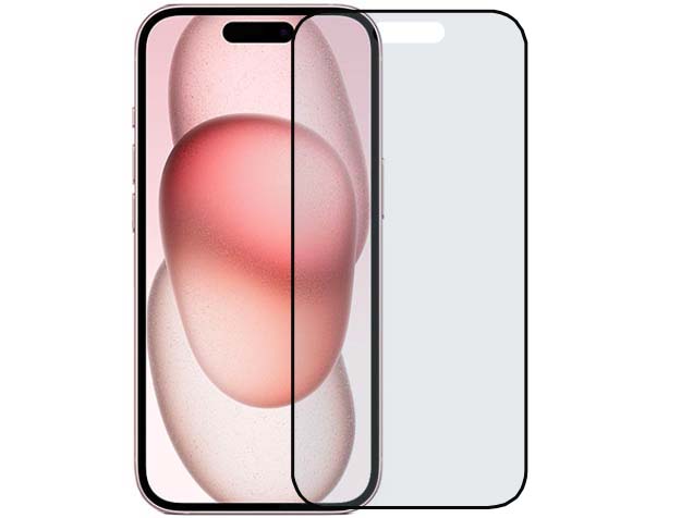 Anti Glare Tempered Glass Screen Protector for the Apple iPhone 15 - Black Screen Protector