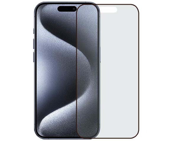 Anti Glare Tempered Glass Screen Protector for the Apple iPhone 15 Pro - Black Screen Protector