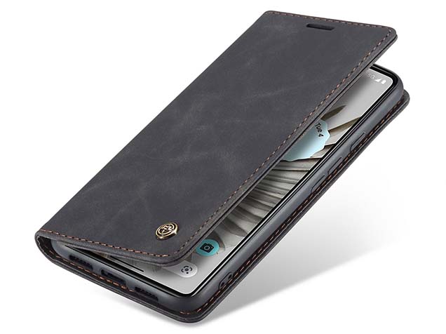 CaseMe Slim Synthetic Leather Wallet Case with Stand for Google Pixel 8 - Charcoal