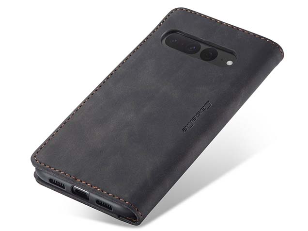 CaseMe Slim Synthetic Leather Wallet Case with Stand for Google Pixel 8 - Charcoal