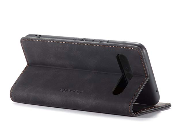 CaseMe Slim Synthetic Leather Wallet Case with Stand for Google Pixel 8 - Charcoal